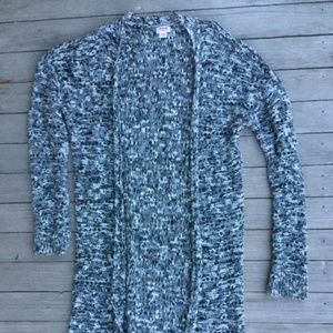 Long black and white cardigan